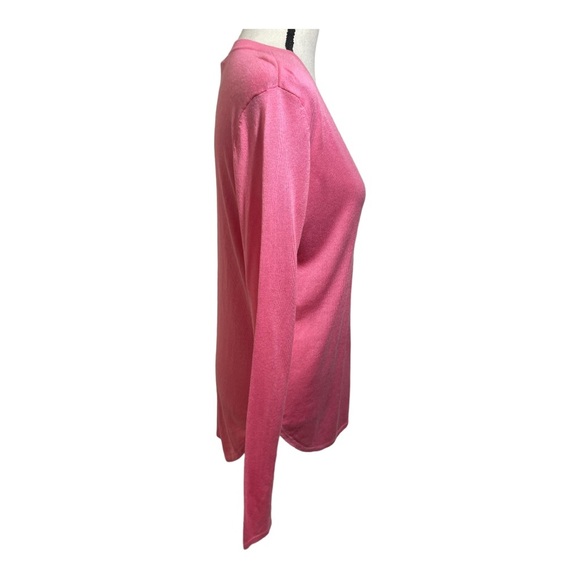 Lauren Ralph Lauren black label womens Small V-neck silk cotton blend sweater - Picture 6 of 13